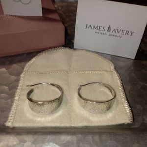 James Avery Sterling Silver Hammered Valle Hook Earrings